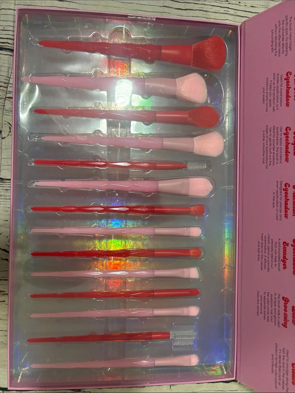 Ultimate Brush Collection Pink & Red Makeup Brush Set 14 Pcs NWT